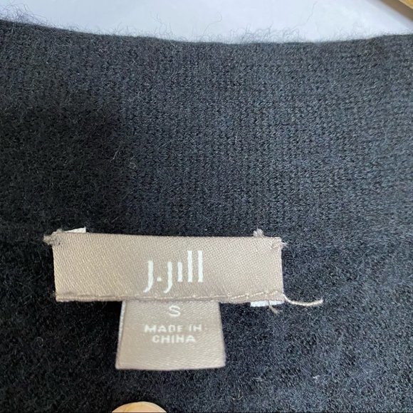 J.Jill Waterfall Open Wool Blend Black Cardigan - Picture 5 of 7
